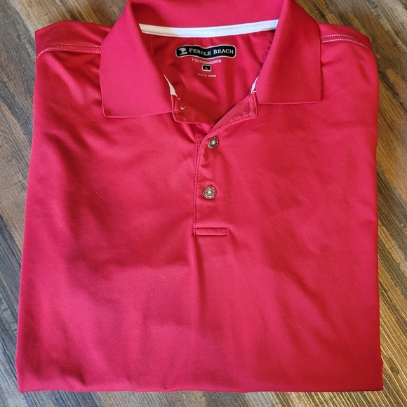 Pebble Beach Shirts Mens Pebble Beach Golf Polo Shirt Sz Large Red